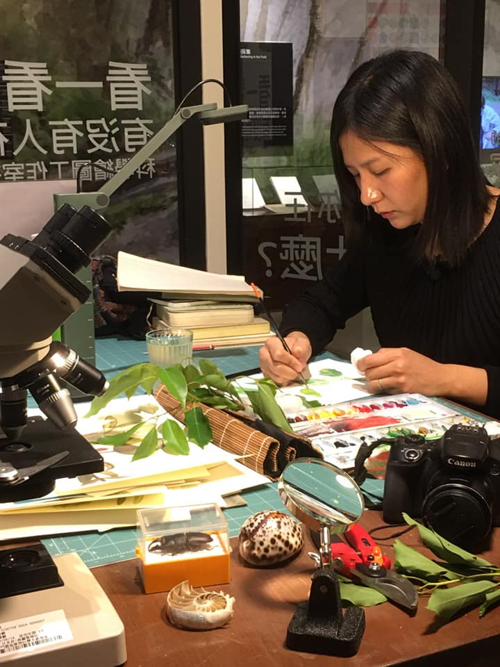 葉書謹從小沈浸在國立自然科學博物館,也因此受到啟發接觸科學繪圖領域。(台博館提供)