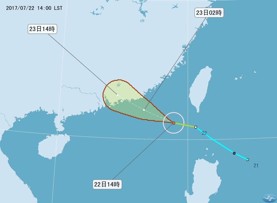 輕颱洛克跑得快 不影響台灣