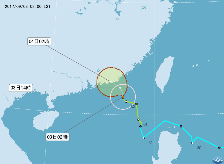颱風瑪娃將進入中國 台灣未來一週悶熱