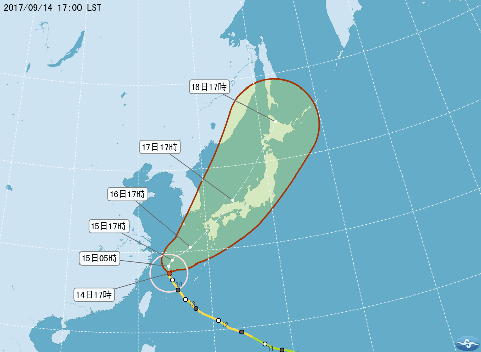 泰利遠颺 氣象局解除海上警報