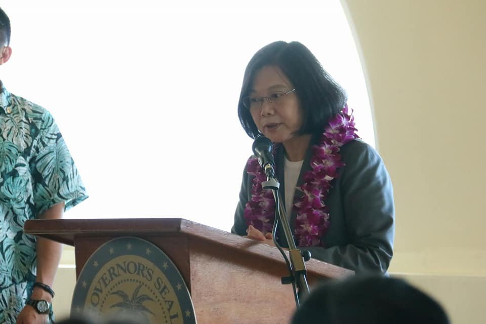 蔡總統過境關島 總督府舉辦茶會歡迎
