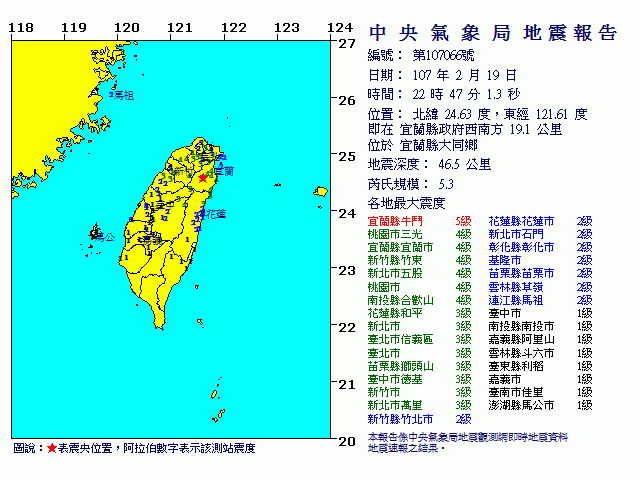 地牛翻身 宜蘭縣大同鄉10村平安