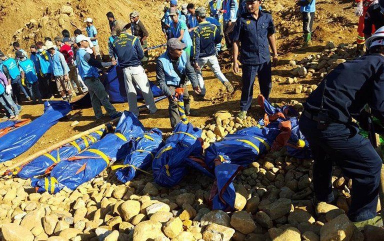 緬甸玉石礦場山崩 尋獲23人遺體