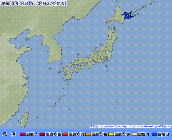日本北海道5.9地震 深度8公里