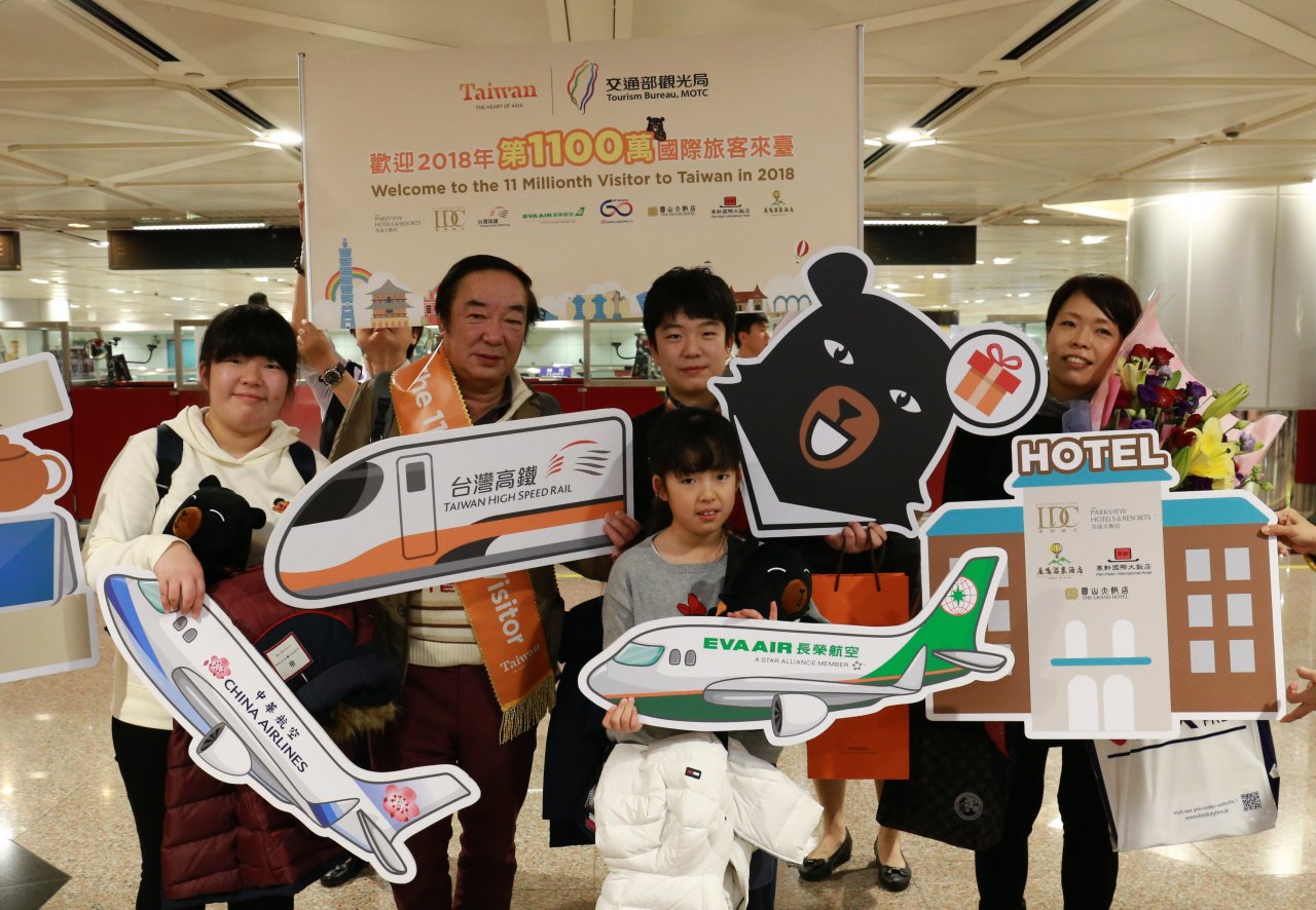 來台觀光客首破1,100萬 幸運兒來自日本