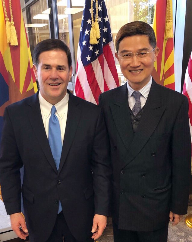 亞利桑納州長就職 洛杉磯辦事處長邀約訪台