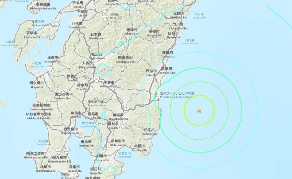 日本宮崎外海地震 專家籲未來兩天留意規模7地震