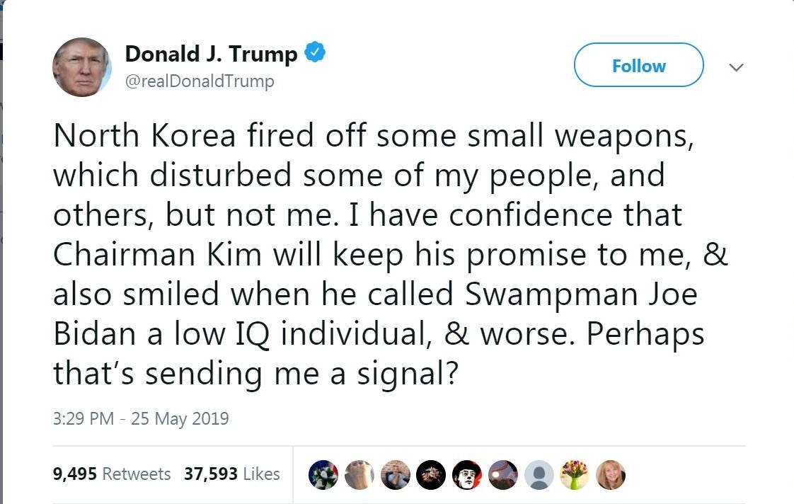 川普稱沒在怕北韓 暗爽拜登被嗆低IQ