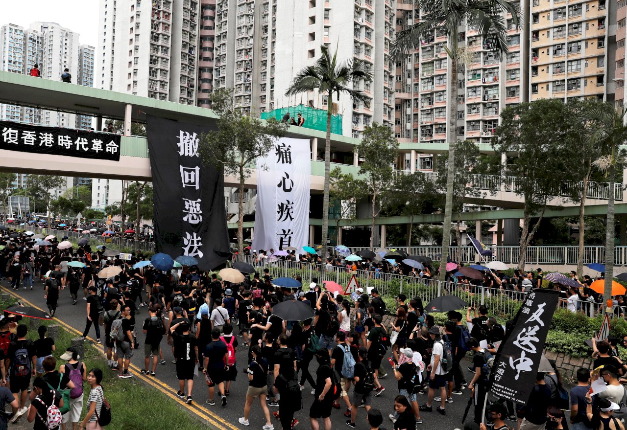 香港兩波反送中示威 氣氛大致平和
