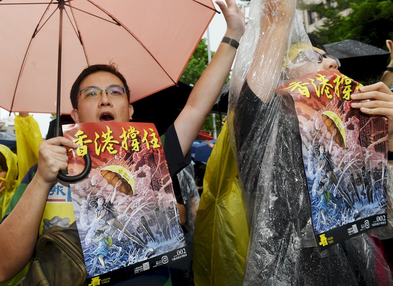929大遊行10萬人上街 台灣香港風雨同路