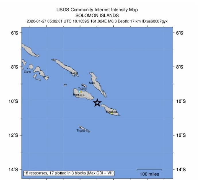 索羅門群島6.3地震 未傳海嘯與災情