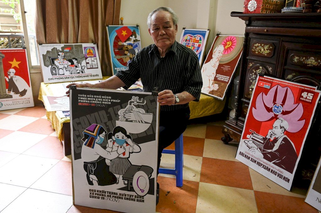 一生畫遍政治宣傳圖 越南畫家改助政府抗疫