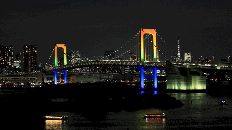 東京警報若發動 台場彩虹大橋將亮紅燈