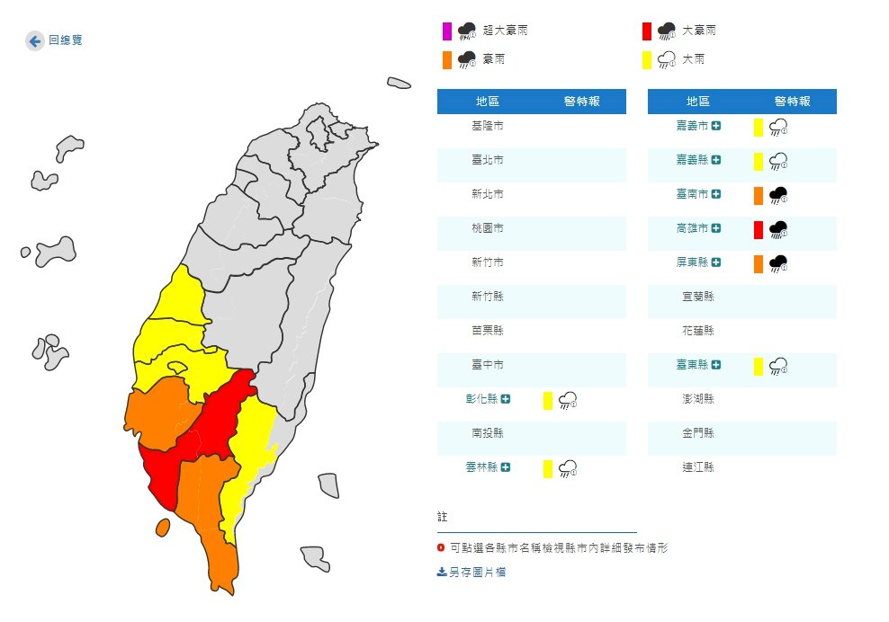 豪雨造成高雄台南多處積水 岡山雨量破300毫米