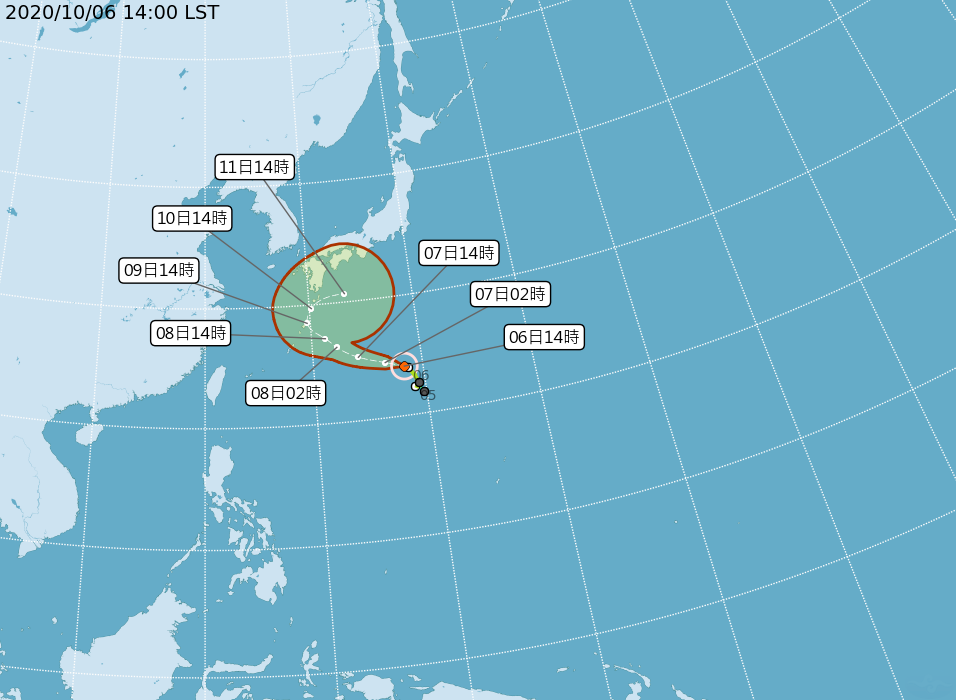 國慶連假降雨情況 &nbsp;視颱風昌鴻轉彎時間而定