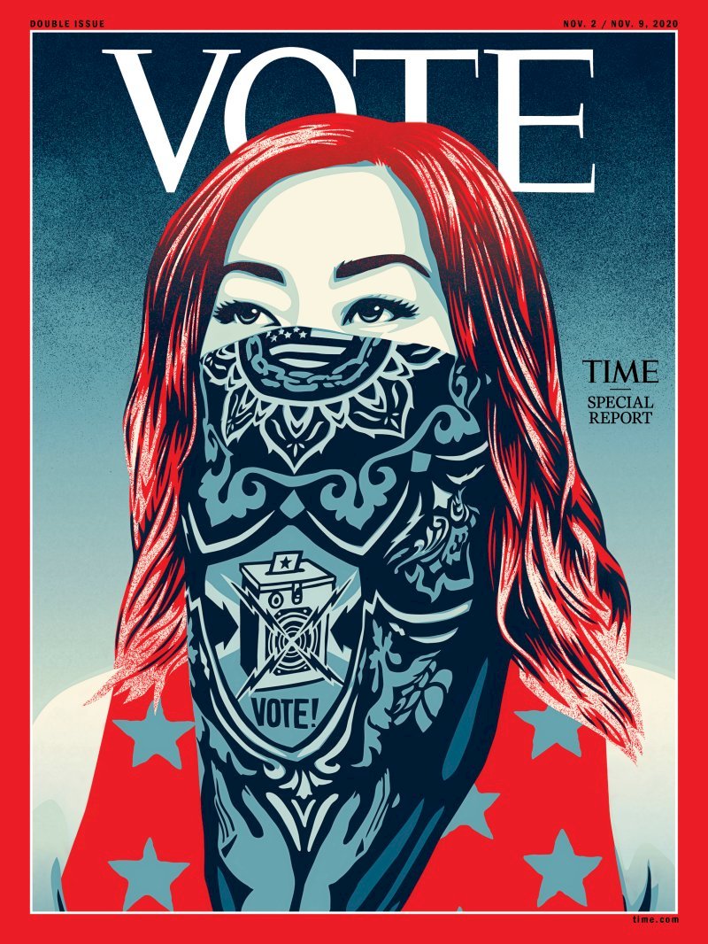 時代雜誌鼓勵投票 封面刊名首度換成VOTE