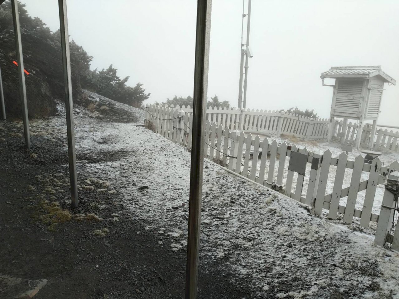 迎冬至 玉山今早降下初雪