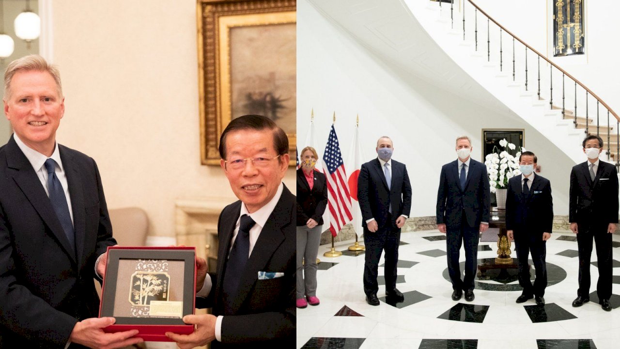 謝長廷進美國駐日大使官邸 台美斷交以來首度