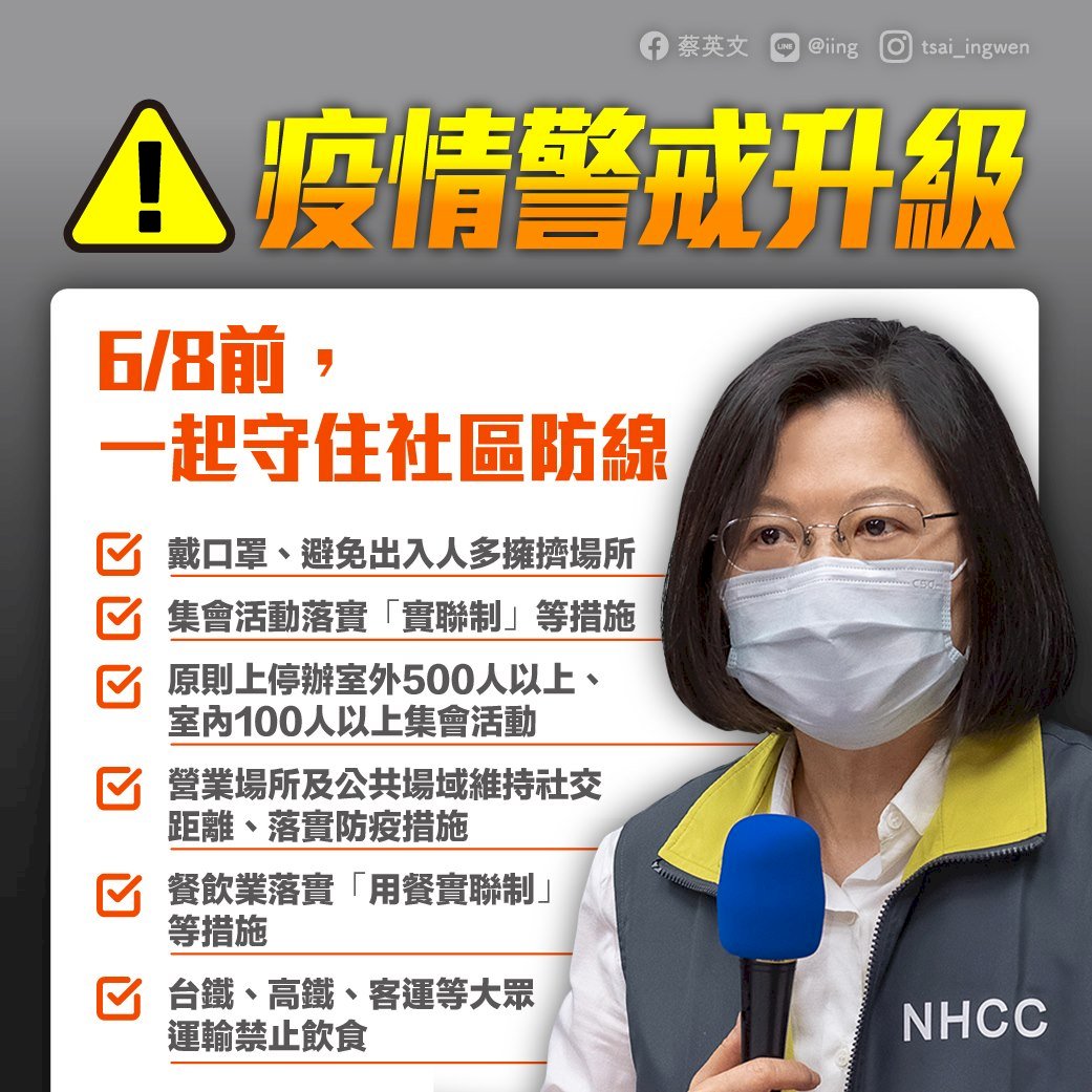 總統籲民眾配合六大防疫措施 守住防線才能安心過端午