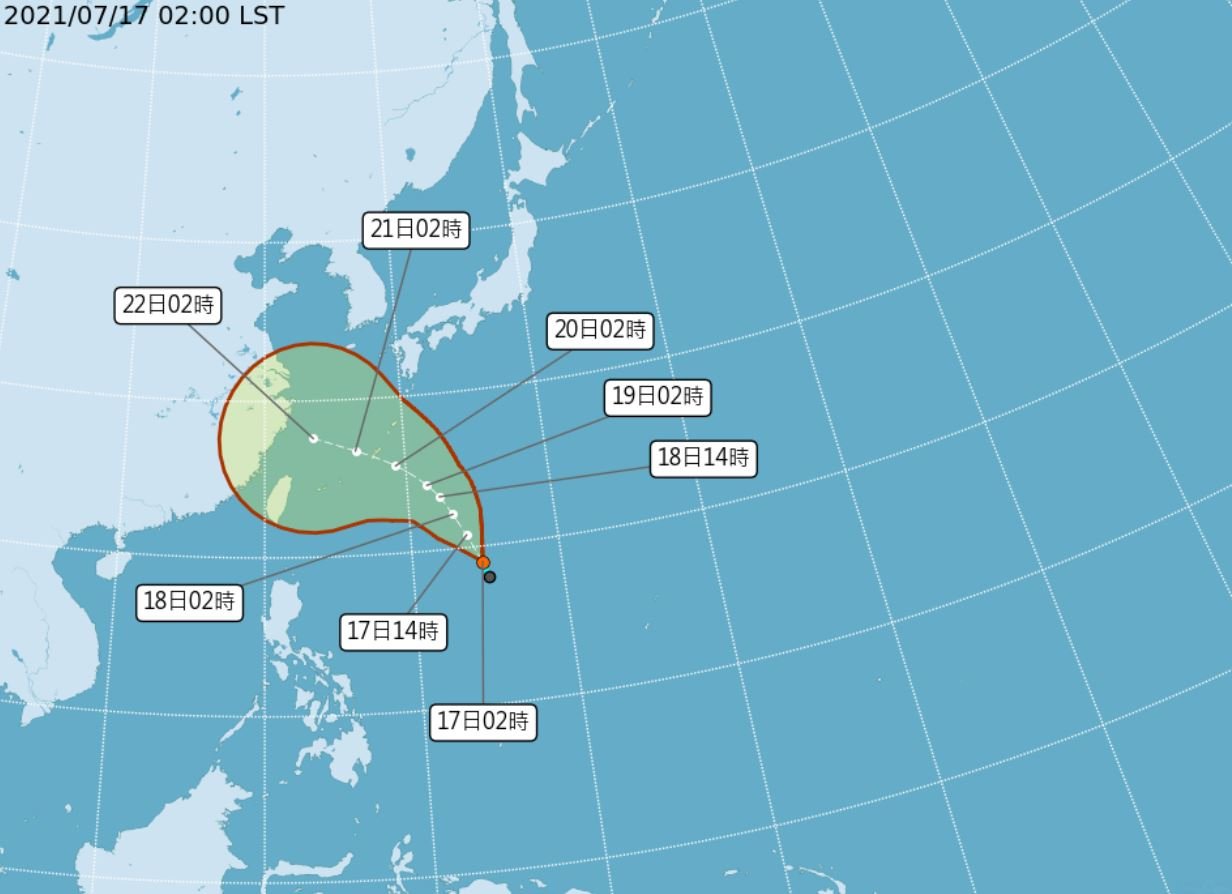 颱風烟花最快今晚生成 22日最靠近台灣