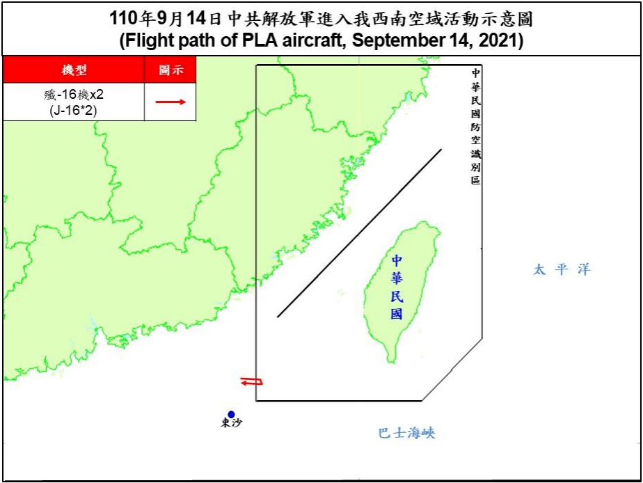 共軍2架殲16擾台 空軍防空飛彈追監
