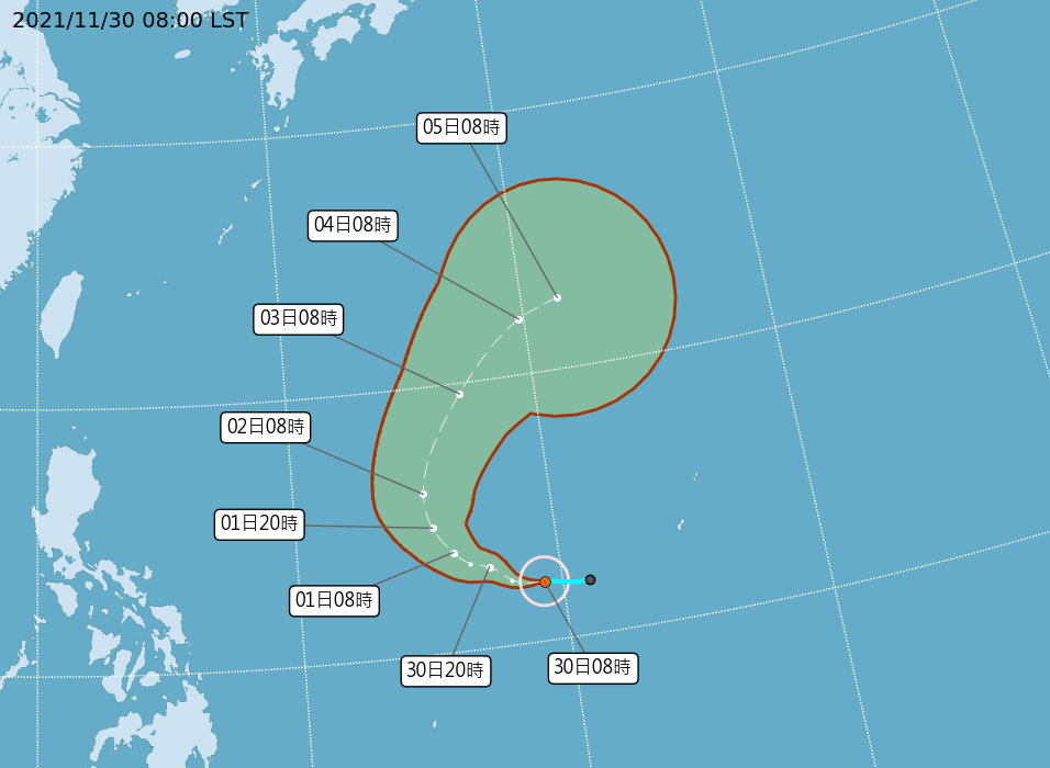 颱風妮亞圖形成 對台無直接影響
