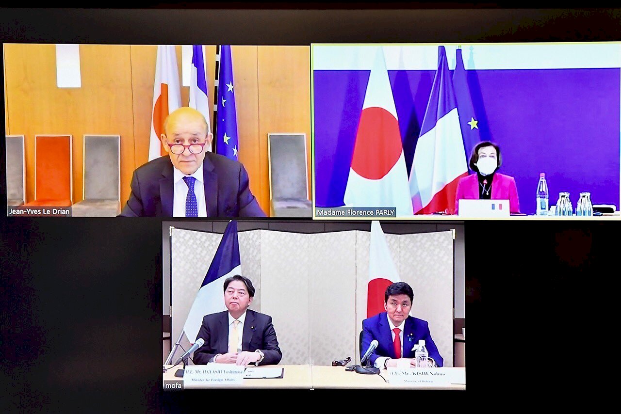 日法外交國防首長2+2會談 提及台海和平重要性