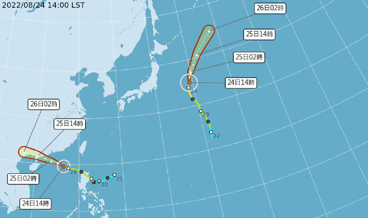 輕颱馬鞍漸遠離&nbsp; 25日中部以北防大雨