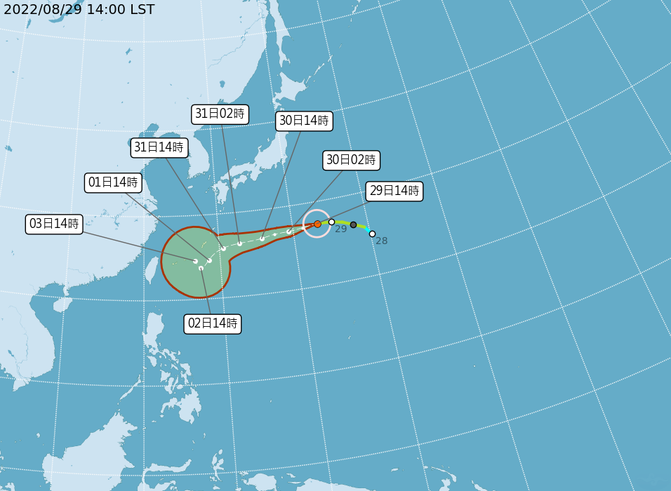 颱風軒嵐諾周末於琉球打轉&nbsp;北部東北部防雨