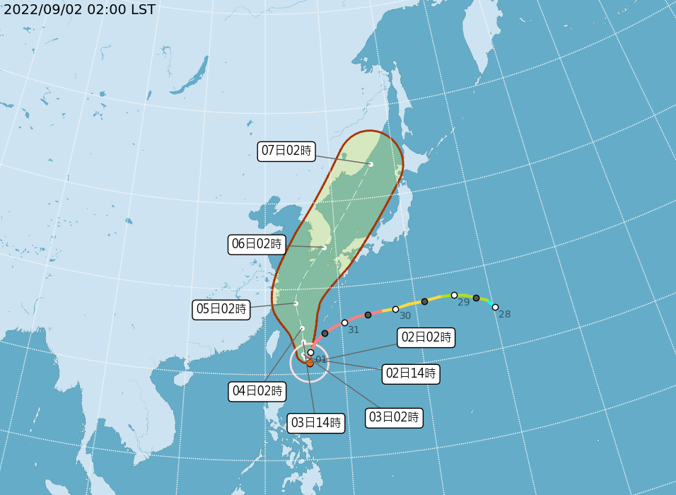 強颱軒嵐諾逼近  氣象局8時30分發海警