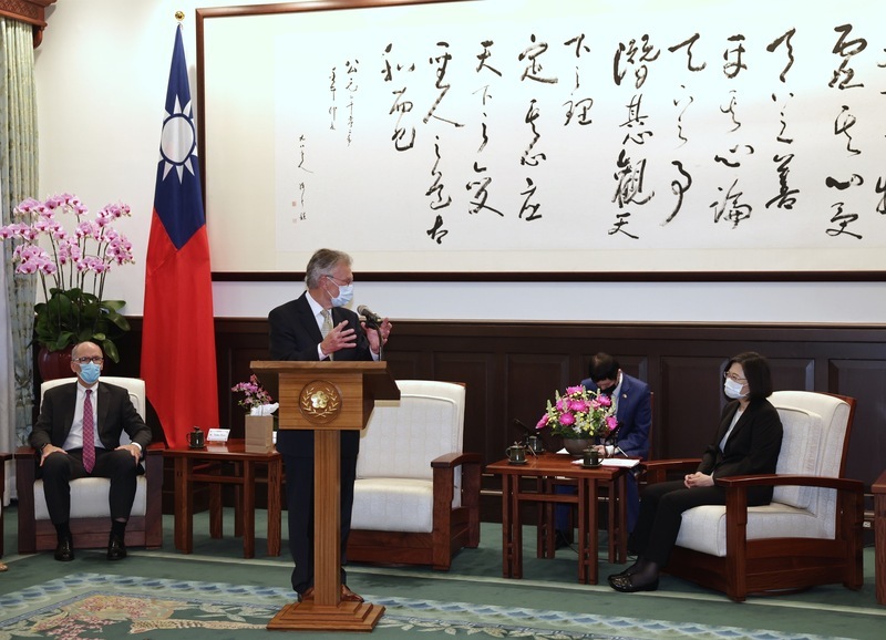 接見華府智庫 總統感謝美對台軍售及執行航行自由