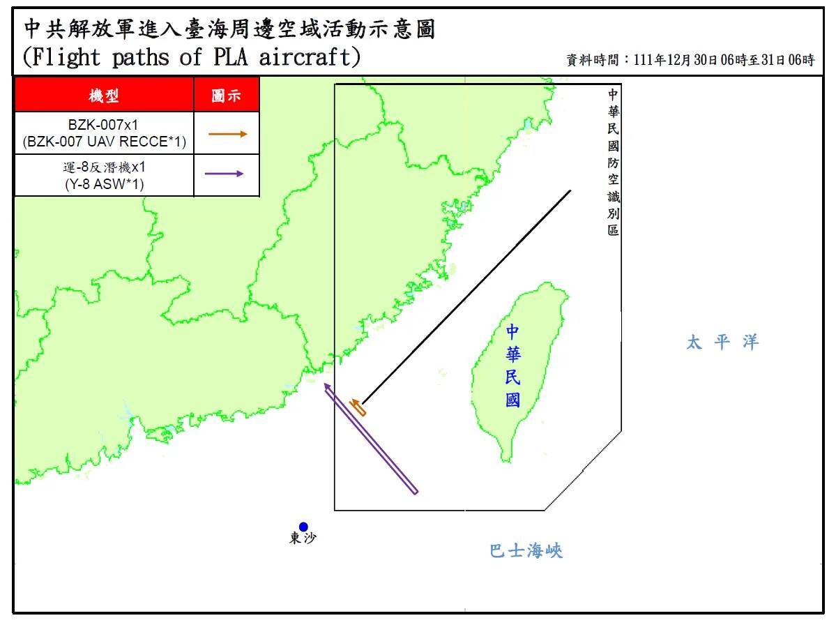 國防部：2架次共機擾台灣西南ADIZ