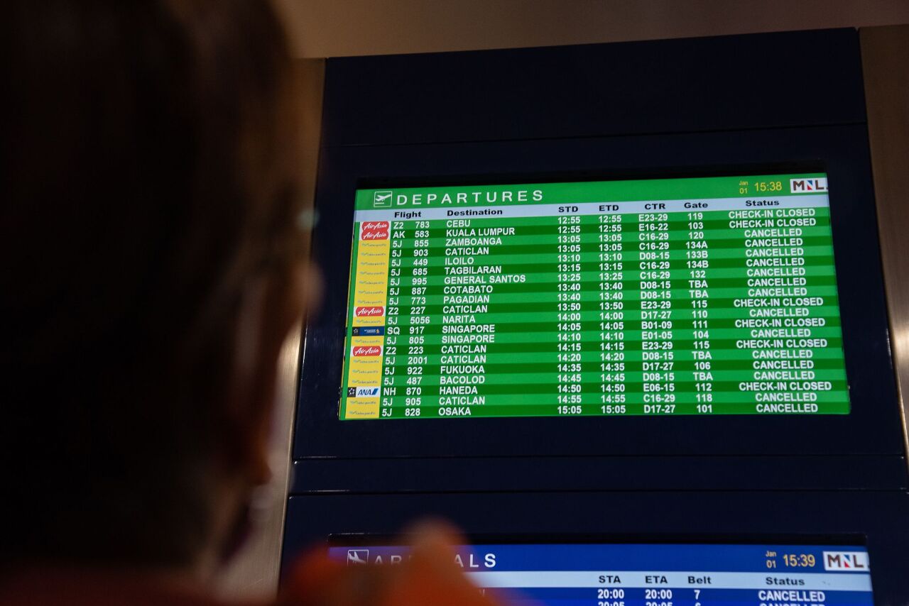 馬尼拉航管系統異常 4班機轉降高雄下午起飛離站
