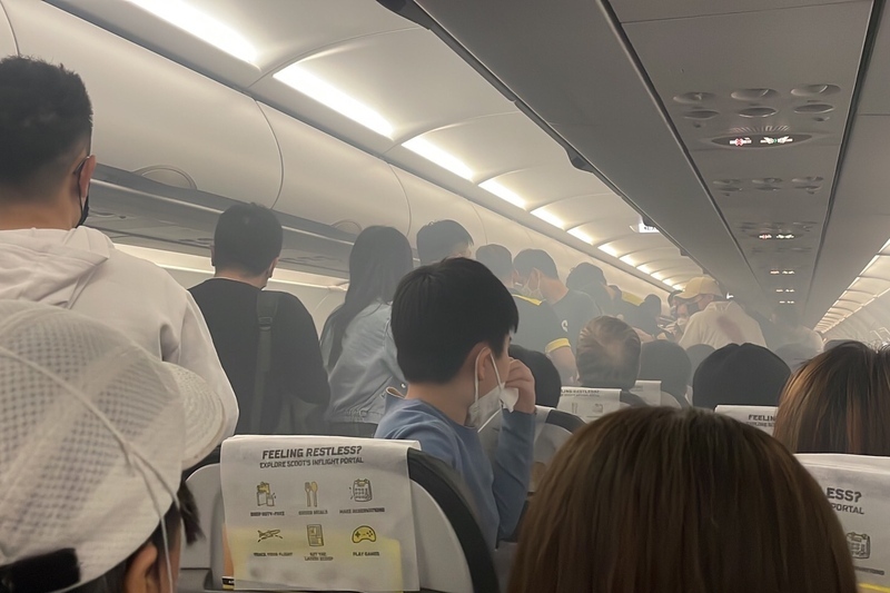 行動電源閃燃釀火災  酷航桃園起飛班機取消