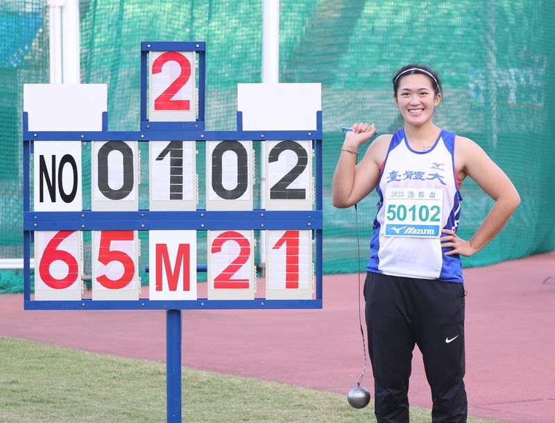 港都盃女子鏈球 余雅倩擲65公尺21破全國
