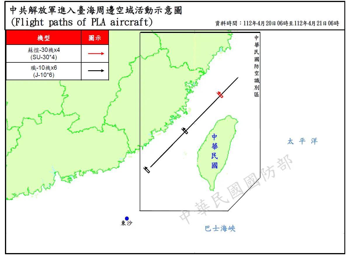 偵獲共機19架次 10架次逾越台海中線