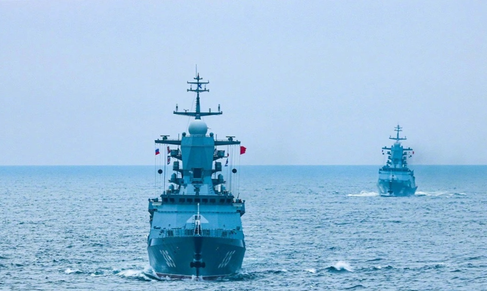 中俄日本海演習 發射飛彈及炮彈