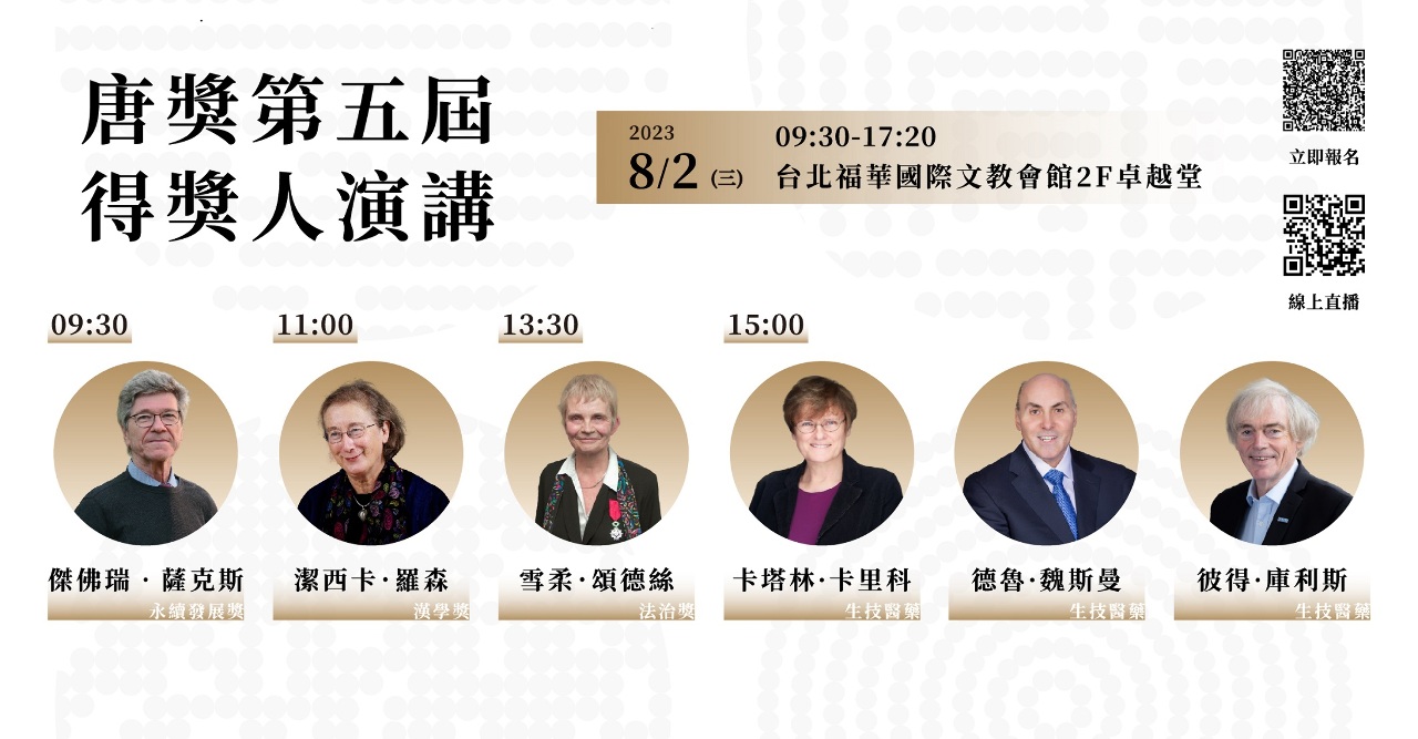 唐獎睽違5年實體頒獎 第5屆得主8月齊聚台灣