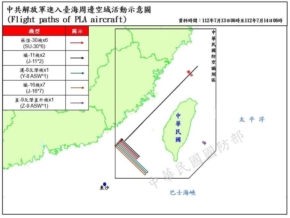共機17架次侵擾  鎖定我西南空域