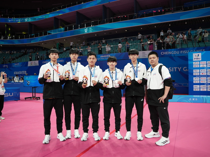 台灣男團不敵中國&nbsp; 世大運桌球連2屆奪銀