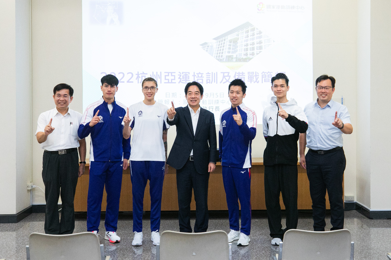 為杭州亞運團打氣 賴清德：運動選手讓國家凝聚最大力量