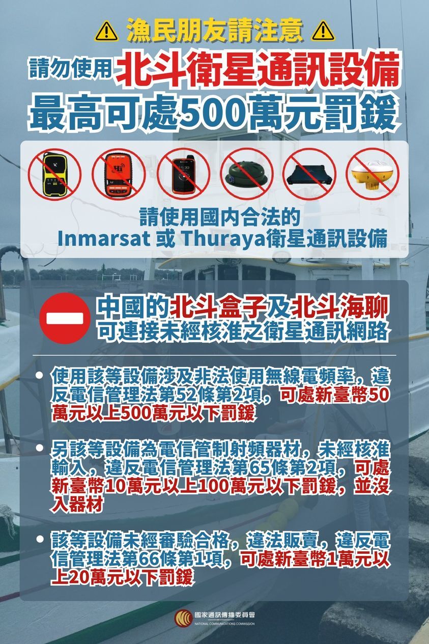 NCC籲勿用中國北斗衛星設備   違者最高罰500萬