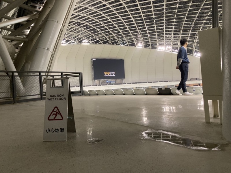 大巨蛋再現漏水 蔣萬安：國慶晚會前須完成嚴重區域改善