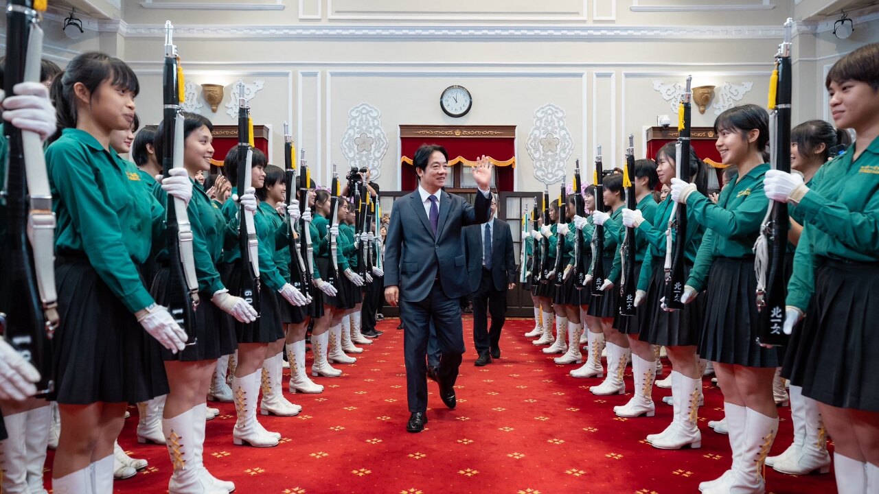 總統接見將赴加國演出的北一女樂旗隊 盼把台灣的好傳遞國際
