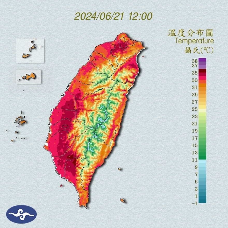 高溫燈號擴大至12縣市  多地達36度以上