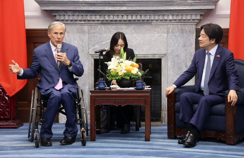德州州長率團訪台 總統：展現對台美共享民主價值肯定