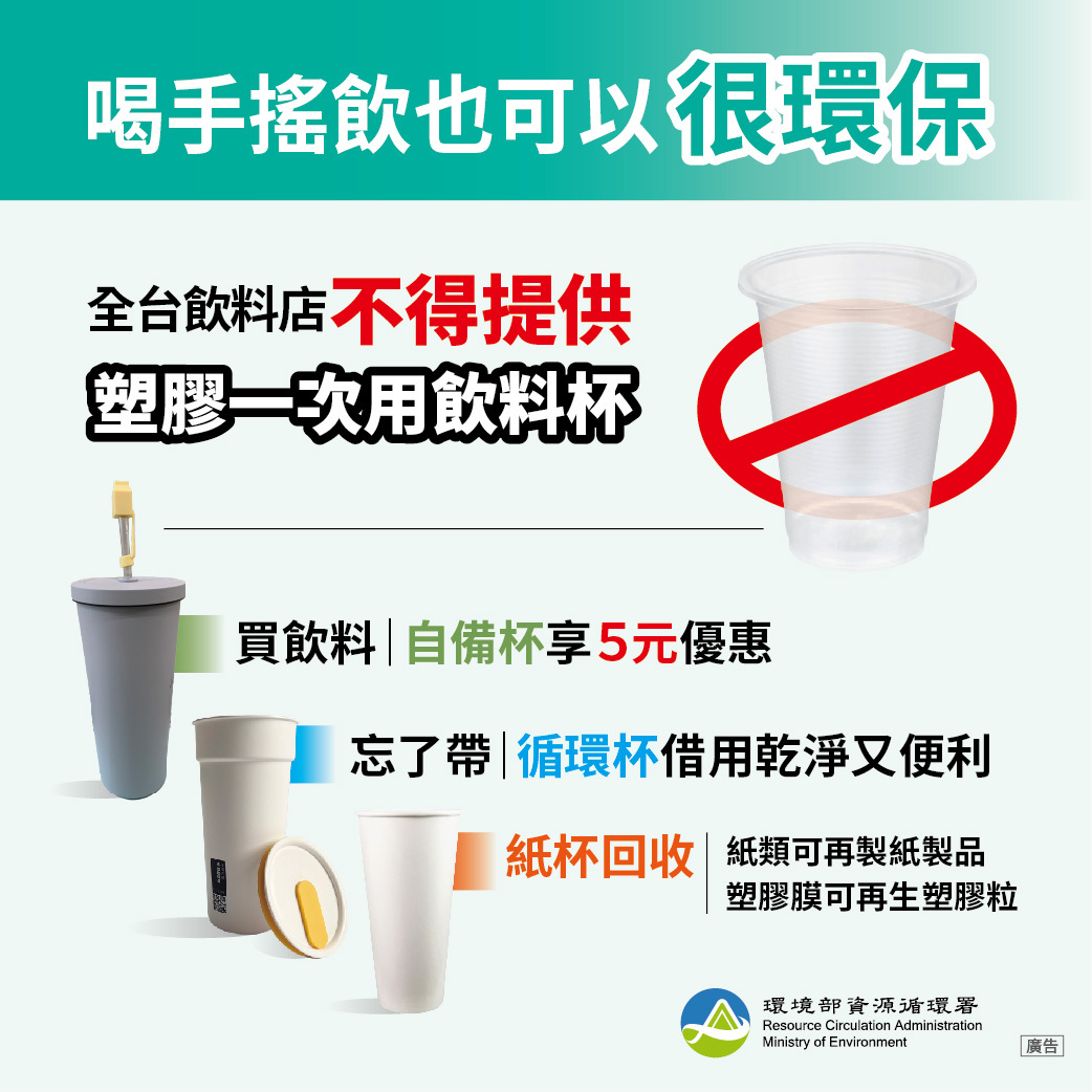 9/1起 全台飲料店禁用一次性塑膠杯