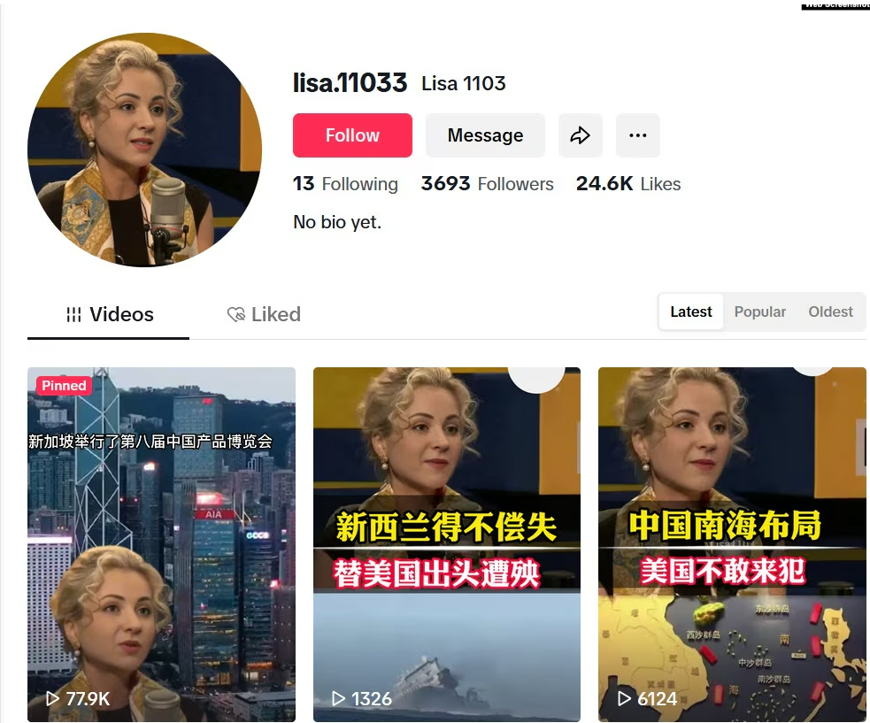 北京認知戰再升級！批美挺中的AI俄羅斯帶貨美女已從中國轉戰東南亞