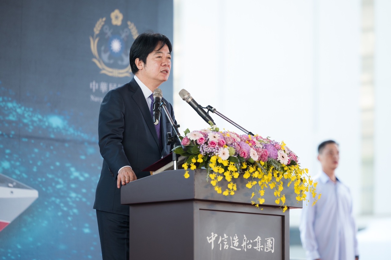 國造輕型巡防艦安龍典禮 賴總統：國艦國造穩健進行
