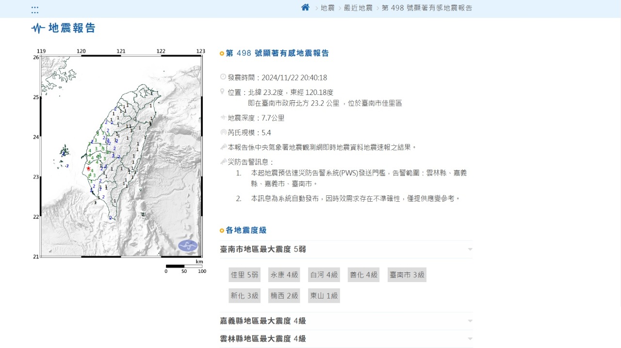 台南接連地震最大規模5.4 台積電18廠部分人員疏散